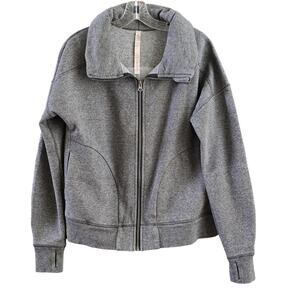 Lululemon Jacket Womens SZ 10 Cropped Gray Full Zip Sweat jacket